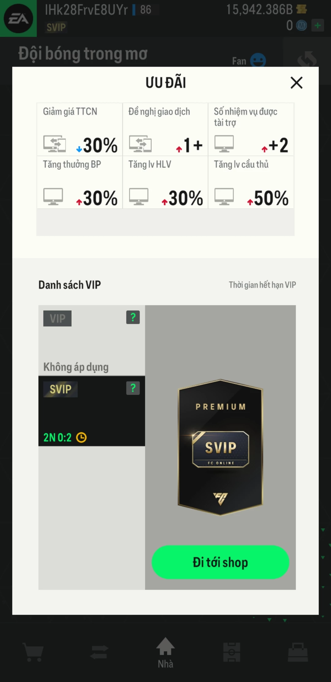 Ảnh ACC mở thẻ (LOẠI SVIP) gồm 400+ đến 600+ thẻ cầu thủ từ Siêu sao đến Miền núi các loại. Có sẵn BP trắng từ 13,500 tỷ BP đến 16,500 tỷ BP, ACC còn nhiều ngày SVIP